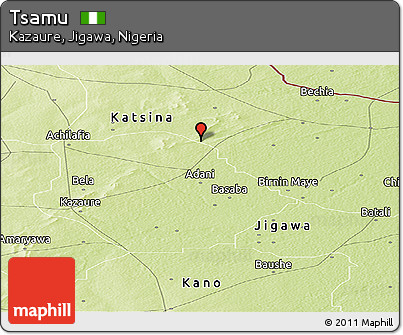 Physical Panoramic Map of Tsamu