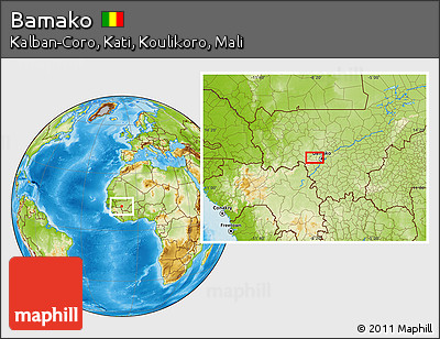 Physical Location Map of Bamako
