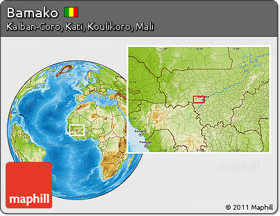 Physical Location Map of Bamako