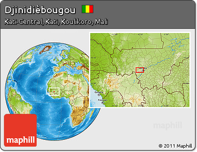 Physical Location Map of Djinidièbougou