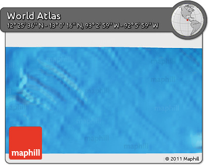 Shaded Relief 3D Map of the Area around 12° 42' 56" N, 92° 34' 29" W