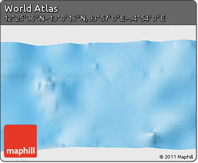Shaded Relief 3D Map of the Area around 12° 42' 56" N, 94° 25' 30" E