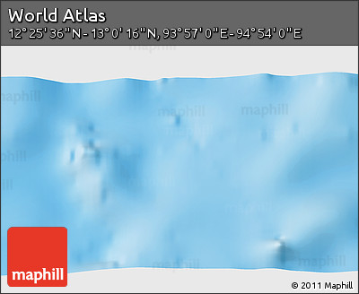 Shaded Relief 3D Map of the Area around 12° 42' 56" N, 94° 25' 30" E