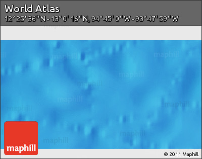 Physical 3D Map of the Area around 12° 42' 56" N, 94° 16' 30" W