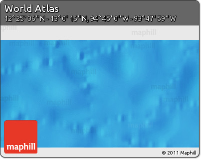 Physical 3D Map of the Area around 12° 42' 56" N, 94° 16' 30" W