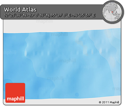 Political 3D Map of the Area around 12° 42' 56" N, 96° 7' 30" E