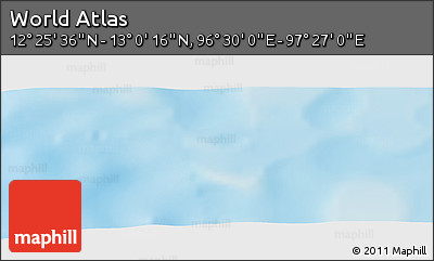 Physical Panoramic Map of the Area around 12° 42' 56" N, 96° 58' 29" E
