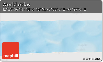 Physical Panoramic Map of the Area around 12° 42' 56" N, 96° 58' 29" E