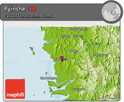Physical 3D Map of Pyinshe