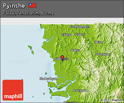 Physical 3D Map of Pyinshe
