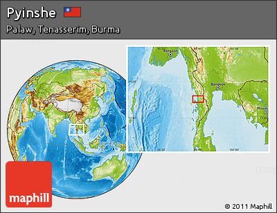 Physical Location Map of Pyinshe