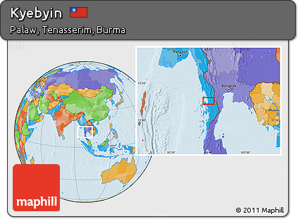 Political Location Map of Kyebyin