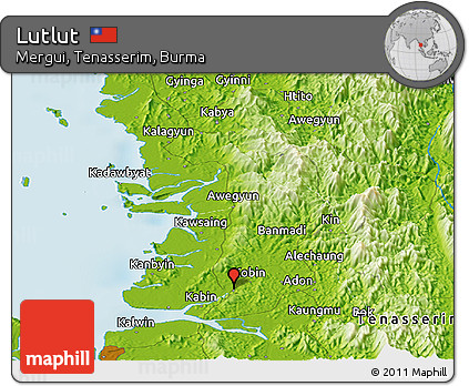Physical Panoramic Map of Lutlut