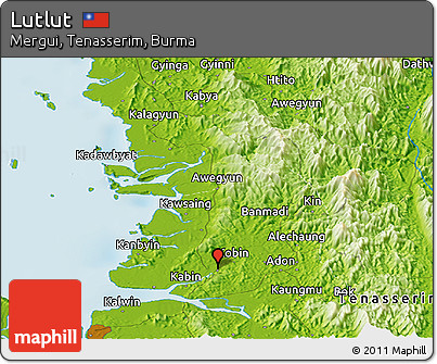 Physical Panoramic Map of Lutlut