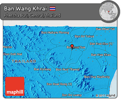 Political 3D Map of Ban Wang Khrai