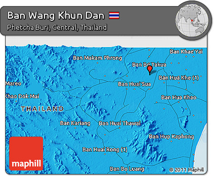 Political 3D Map of Ban Wang Khun Dan