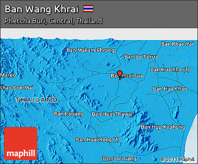 Political 3D Map of Ban Wang Khrai