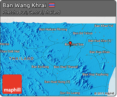 Political 3D Map of Ban Wang Khrai