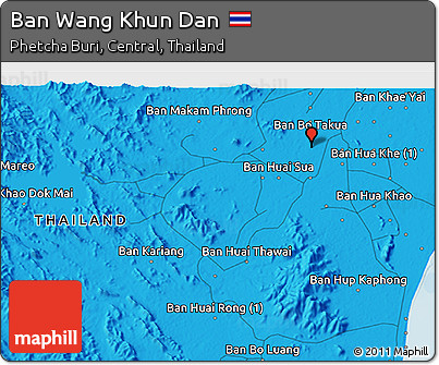 Political 3D Map of Ban Wang Khun Dan