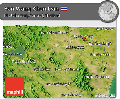 Satellite 3D Map of Ban Wang Khun Dan