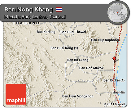 Shaded Relief 3D Map of Ban Nong Khang