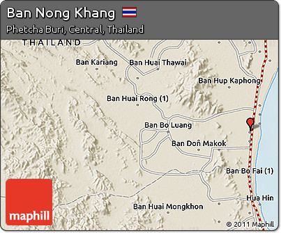 Shaded Relief 3D Map of Ban Nong Khang