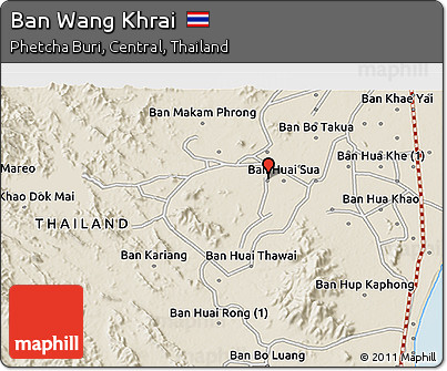 Shaded Relief 3D Map of Ban Wang Khrai