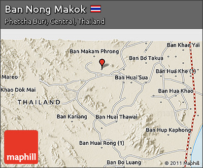 Shaded Relief 3D Map of Ban Nong Makok