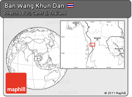 Blank Location Map of Ban Wang Khun Dan
