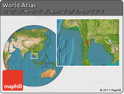 Satellite Location Map of the Area around 12° 42' 56" N, 99° 31' 30" E