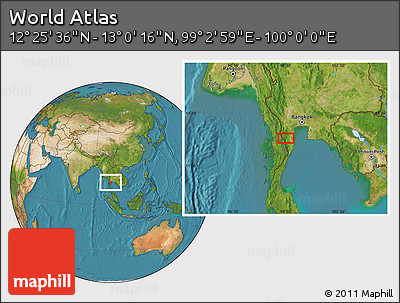 Satellite Location Map of the Area around 12° 42' 56" N, 99° 31' 30" E