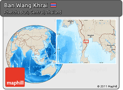Shaded Relief Location Map of Ban Wang Khrai