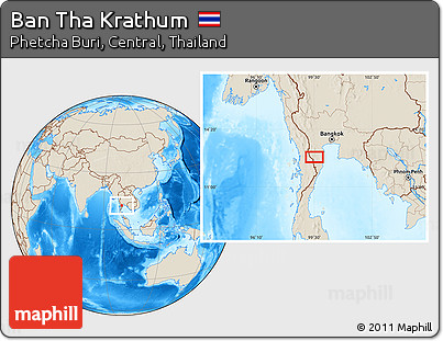 Shaded Relief Location Map of Ban Tha Krathum