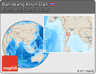 Shaded Relief Location Map of Ban Wang Khun Dan