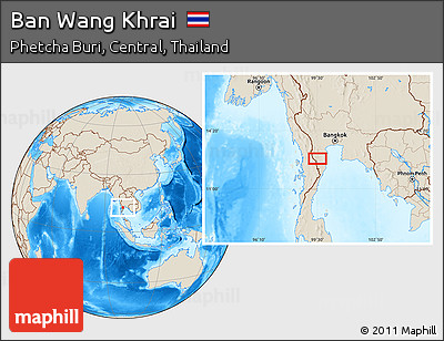 Shaded Relief Location Map of Ban Wang Khrai