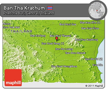 Physical Panoramic Map of Ban Tha Krathum