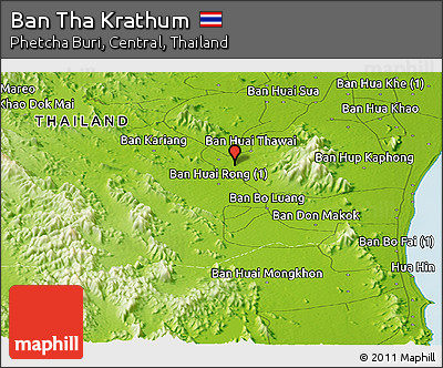 Physical Panoramic Map of Ban Tha Krathum