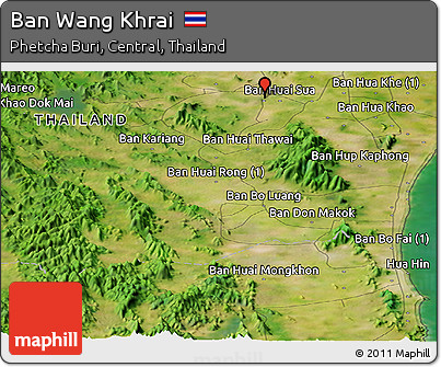 Satellite Panoramic Map of Ban Wang Khrai