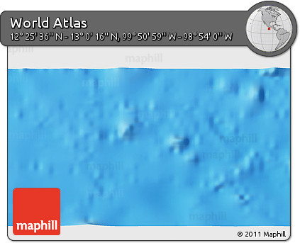 Physical 3D Map of the Area around 12° 42' 56" N, 99° 22' 30" W