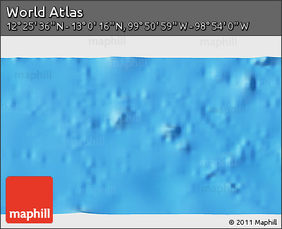 Physical 3D Map of the Area around 12° 42' 56" N, 99° 22' 30" W