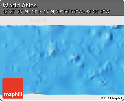 Physical 3D Map of the Area around 12° 42' 56" N, 99° 22' 30" W