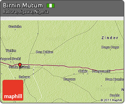 Physical 3D Map of Birnin Mutum