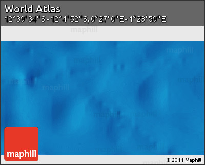 Physical 3D Map of the Area around 12° 22' 13" S, 0° 55' 29" E