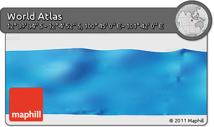 Physical Panoramic Map of the Area around 12° 22' 13" S, 101° 13' 29" E