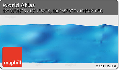 Physical Panoramic Map of the Area around 12° 22' 13" S, 101° 13' 29" E