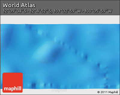 Physical 3D Map of the Area around 12° 22' 13" S, 101° 4' 29" W