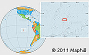 Political Location Map of the area around 12° 22' 13" S, 101° 55' 30" W