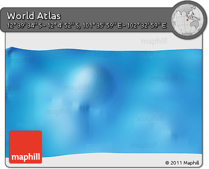 Physical 3D Map of the Area around 12° 22' 13" S, 102° 4' 29" E