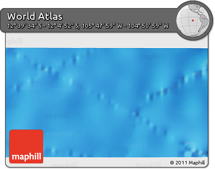 Physical 3D Map of the Area around 12° 22' 13" S, 105° 19' 29" W