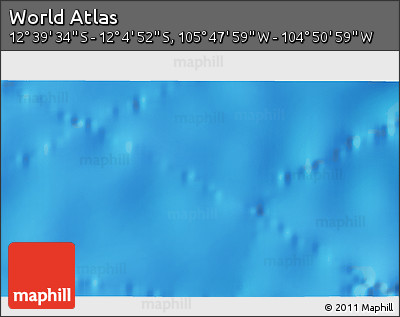 Physical 3D Map of the Area around 12° 22' 13" S, 105° 19' 29" W